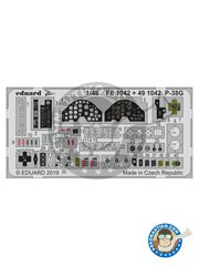 <a href="https://www.aeronautiko.com/product_info.php?products_id=51723">1 &times; Eduard: Fotograbados escala 1/48 - P-38G "Lightning" accesorios cabina - fotograbados y manual de instrucciones - para kits de Tamiya</a>