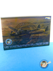 Great Wall Hobby: Airplane kit 1/48 scale - Focke-Wulf Fw 189 Uhu A-1 Nacht Jäger - Achmer, early summer 1943. (DE2) 1945 - paint masks, photo-etched parts, plastic parts, water slide decals and assembly instructions image