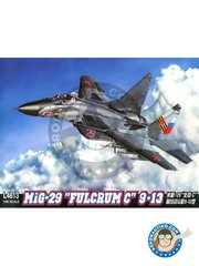 <a href="https://www.aeronautiko.com/product_info.php?products_id=51407">1 &times; Great Wall Hobby: Airplane kit 1/48 scale - MiG-29 "Fulcrum C" 9-13 - Russian AF (RU1) - photo-etched parts, plastic parts, water slide decals and assembly instructions</a>