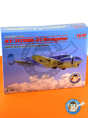 ICM: Airplane kit 1/48 scale - Beechcraft Model 18 AT-7C / SNB-2C Navigator - US Navy (US7); Royal Netherlands AF (NL0) 1944, 1945 and 1950 - plastic parts, water slide decals and assembly instructions image
