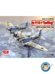 <a href="https://www.aeronautiko.com/product_info.php?products_id=51748">1 &times; ICM: Airplane kit 1/48 scale - Heinkel He-111Z-1 Zwilling" -  (DE2) - plastic parts, water slide decals and assembly instructions</a>