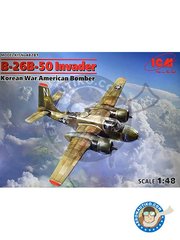 ICM: Airplane kit 1/48 scale - B-26B-50 Invader Korean War American Bomber - plastic parts, water slide decals and assembly instructions