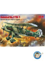 <a href="https://www.aeronautiko.com/product_info.php?products_id=51218">1 &times; ICM: Airplane kit 1/72 scale - Heinkel He 51B-1 'Spanish Civil War' -  (ES4) - plastic parts, water slide decals and assembly instructions</a>