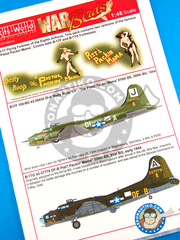 <a href="https://www.aeronautiko.com/product_info.php?products_id=30982">1 &times; Kits World: Decoracin escala 1/48 - Boeing B-17 Flying Fortress - 1944 (US7); early 1944 (US7) - calcas de agua e instrucciones de colocacin - para todos los kits</a>