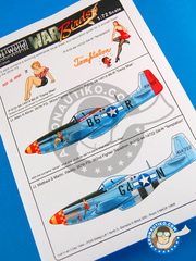 <a href="https://www.aeronautiko.com/product_info.php?products_id=33091">3 &times; Kits World: Calcas de agua escala 1/72 - North American P-51 Mustang D - August 1944 (US7); Summer 1944 (US7)</a>