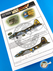 <a href="https://www.aeronautiko.com/product_info.php?products_id=30999">1 &times; Kits World: Calcas de agua escala 1/72 - Boeing B-17 Flying Fortress G - USAF (US5); USAF (US7) 1944 - para la referencia de Airfix A08017</a>