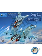 Kitty Hawk: Model kit 1/48 scale - Su-27 Flanker-B - plastic parts, water slide decals and assembly instructions