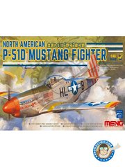 Meng Model: Airplane kit 1/48 scale - North American P-51D Mustang Fighter -  (US7) - USAAF - plastic parts, water slide decals and assembly instructions