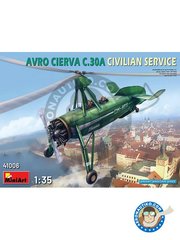 Miniart: Airplane kit 1/35 scale - Avro Cierva C.30A - photo-etched parts, plastic parts, water slide decals and assembly instructions