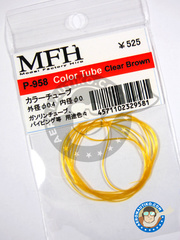 <a href="https://www.aeronautiko.com/product_info.php?products_id=12032">1 &times; Model Factory Hiro: Pipe - Clear - Brown tube 0.4 mm (outside) x 0.2 mm (inside) x 50  cm (long) - other materials</a>