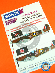 <a href="https://www.aeronautiko.com/product_info.php?products_id=33727">1 &times; Montex Mask: Masks 1/32 scale - Supermarine Spitfire Mk. IIa  - Ibsley, May 1941 (GB3); Northolt, May 1941 (GB3) - RAF - paint masks, water slide decals, placement instructions and painting instructions - for Revell or Hasegawa</a>