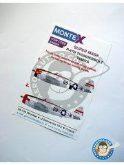 Montex Mask: Masks 1/48 scale - Republic P-47D Thunderbolt -  (US7) - USAF 1944 - paint masks, placement instructions and painting instructions - for Tamiya kits