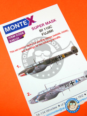 <a href="https://www.aeronautiko.com/product_info.php?products_id=32698">1 &times; Montex Mask: Mscaras escala 1/48 - Messerschmitt Bf 110 C - para kit de Fujimi</a>
