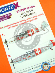 <a href="https://www.aeronautiko.com/product_info.php?products_id=32448">1 &times; Montex Mask: Mscaras escala 1/48 - Messerschmitt Bf 109 G-6 - mscaras de pintura e instrucciones de pintado - para kits de Hasegawa</a>