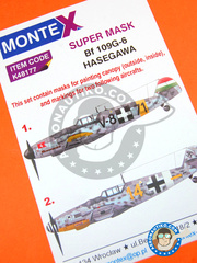 Montex Mask: Masks 1/48 scale - Messerschmitt Bf 109 G-6 - paint masks and painting instructions - for Hasegawa kit