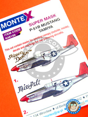 <a href="https://www.aeronautiko.com/product_info.php?products_id=33145">1 &times; Montex Mask: Mscaras escala 1/48 - North American P-51 Mustang B - mscaras de pintura, calcas de agua e instrucciones de pintado - para kit de Tamiya</a>