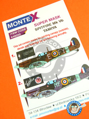 <a href="https://www.aeronautiko.com/product_info.php?products_id=33681">1 &times; Montex Mask: Mscaras escala 1/48 - Supermarine Spitfire Mk. Vb - mscaras de pintura, calcas de agua e instrucciones de pintado - para la referencia de Tamiya TAM61035</a>