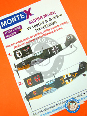 Montex Mask: Masks 1/48 scale - Messerschmitt Bf 109 G-2 - paint masks, water slide decals and painting instructions - for Hasegawa kits