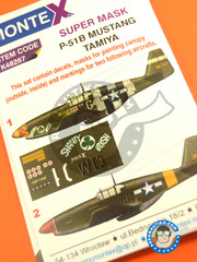 Montex Mask: Masks 1/48 scale - North American P-51 Mustang B 1944 - paint masks, water slide decals and painting instructions - for Tamiya reference TAM61042 image