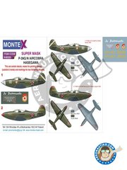 Montex Mask: Masks 1/48 scale - Bell P-39 Airacobra Q/N - Spring 1945 (RU2); August 1944 (RU2) - Soviet Union 1944 and 1945 - paint masks, water slide decals and assembly instructions - for Hasegawa kits