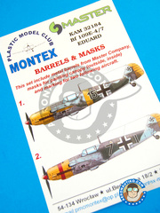 <a href="https://www.aeronautiko.com/product_info.php?products_id=32466">1 &times; Montex Mask: Mscaras escala 1/32 - Messerschmitt Bf 109 E-4/7 - Ukranian Front, Spring 1942 (DE2); October 1943 (DE2) - mscaras de pintura, caones en metal torneado - para kit de Eduard</a>