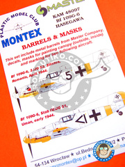 <a href="https://www.aeronautiko.com/product_info.php?products_id=32458">1 &times; Montex Mask: Masks 1/48 scale - Messerschmitt Bf 109 G-6 - paint masks, turned metal parts, water slide decals and painting instructions - for Hasegawa kit</a>