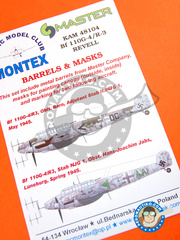 <a href="https://www.aeronautiko.com/product_info.php?products_id=32700">1 &times; Montex Mask: Mscaras escala 1/48 - Messerschmitt Bf 110 G-4/R3 - mscaras de pintura, piezas de metal torneado e instrucciones de pintado - para kit de Revell</a>