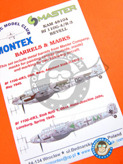 Montex Mask: Masks 1/48 scale - Messerschmitt Bf 110 G-4/R3 - paint masks, turned metal parts and painting instructions - for Revell kit