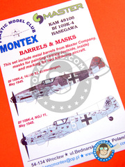 <a href="https://www.aeronautiko.com/product_info.php?products_id=32416">1 &times; Montex Mask: Mscaras escala 1/48 - Messerschmitt Bf 109 K-4 - Echterdingen, May 1945 (DE2); May 1945 (DE2) - mscaras de pintura, piezas de metal torneado e instrucciones de pintado - para kit de Hasegawa</a>
