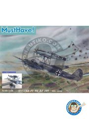 <a href="https://www.aeronautiko.com/product_info.php?products_id=51314">1 &times; MustHave: Maqueta escala 1/48 - Mistel Ju 88/Bf 109 - luftwaffe - piezas de plstico, piezas de resina, calcas de agua y manual de instrucciones</a>