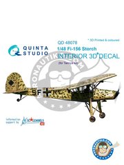 <a href="https://www.aeronautiko.com/product_info.php?products_id=52202">2 &times; QUINTA STUDIO: Decals 1/48 scale - Fi-156 Storch Interior 3D Decal  - 3D printed parts, water slide decals and placement instructions - for Tamiya kit</a>