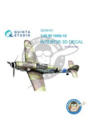 <a href="https://www.aeronautiko.com/product_info.php?products_id=52221">2 &times; QUINTA STUDIO: Set de mejora y detallado escala 1/48 - Bf 109G-10 interior 3D decals - piezas impresas en 3D, calcas de agua e instrucciones de colocacin - para kit de Eduard</a>
