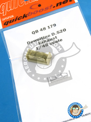 Quickboost: Exhaust 1/48 scale - Dewoitine D.520 - resin parts - for Tamiya reference TAM61109 image