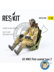 <a href="https://www.aeronautiko.com/product_info.php?products_id=52219">3 &times; RESKIT: Figura escala 1/32 - Piloto WWII US / Posicin sentado - piezas de resina</a>