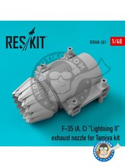<a href="https://www.aeronautiko.com/product_info.php?products_id=52178">2 &times; RESKIT: Exhaust nozzle 1/48 scale - Lockheed Martin F-35A/C Lightning II - Exhaust Nozzle - 3D printed parts, resin parts and placement instructions - for Tamiya kit</a>