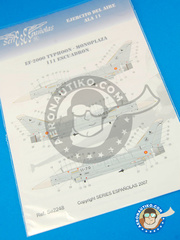 Series Espaolas: Marking / livery 1/48 scale - Eurofighter Typhoon EF-2000 Single Seater / Double Seater - Fuerza Area Espaola (ES0) - Albacete Air Base - water slide decals and placement instructions - for all kits
