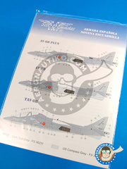 <a href="https://www.aeronautiko.com/product_info.php?products_id=34462">1 &times; Series Espaolas: Decoracin escala 1/72 - McDonnell Douglas AV-8B Harrier AV-8B Plus / AV-8B / TAV-8B - Novena Escuadrilla, Spain (ES0) - Base Naval de Rota 1990 - calcas de agua e instrucciones de colocacin - para todos los kits</a>