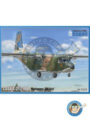 <a href="https://www.aeronautiko.com/product_info.php?products_id=51795">1 &times; Special Hobby: Airplane kit 1/72 scale - CASA C.212-100 TAIL ART 1/72 -  (PT0); Celebrating 160,000 flight hours (PT0) - plastic parts, resin parts, water slide decals and assembly instructions</a>