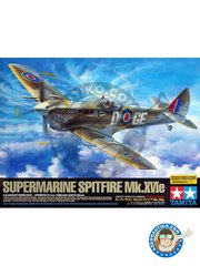 <a href="https://www.aeronautiko.com/product_info.php?products_id=49000">1 &times; Tamiya: Airplane kit 1/32 scale - Supermarine Spitfire Mk.XVIe -  (GB4); Finningley, UK, march 1949 (GB0) - metal parts, paint masks, photo-etched parts, plastic parts, rubber parts, water slide decals and assembly instructions</a>