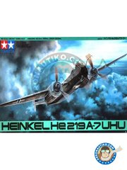 <a href="https://www.aeronautiko.com/product_info.php?products_id=51264">1 &times; Tamiya: Airplane kit 1/48 scale - Heinkel He 219 A-7 "Uhu" - May 1945 (DE2) - plastic parts, water slide decals and assembly instructions</a>