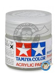 <a href="https://www.aeronautiko.com/product_info.php?products_id=51585">1 &times; Tamiya: Acrylic paint - X-35 Semi Gloss Clear. 10ml - for all kits</a>