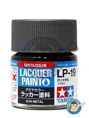 <a href="https://www.aeronautiko.com/product_info.php?products_id=51282">1 &times; Tamiya: Lacquer paint - Tamiya LP-19 Gun metal - 10ml jar - for all kits</a>