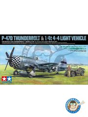 <a href="https://www.aeronautiko.com/product_info.php?products_id=52223">1 &times; Tamiya: Airplane kit 1/48 scale - P-47D Thunderbolt "Bubbletop" & 1/4-ton 4x4 Light Vehicle Set -  (US7) +  (US7) - plastic parts, water slide decals and assembly instructions</a>
