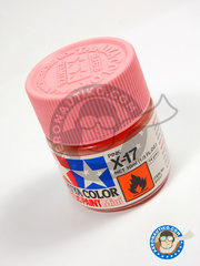 <a href="https://www.aeronautiko.com/product_info.php?products_id=12225">1 &times; Tamiya: Pintura acrlica - Color Rosa X-17 Pink - para todos los kits</a>