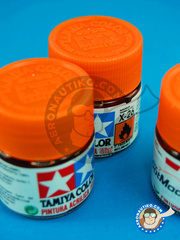 <a href="https://www.aeronautiko.com/product_info.php?products_id=16512">1 &times; Tamiya: Acrylic paint - Clear orange X-26 - for all kits</a>