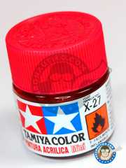 <a href="https://www.aeronautiko.com/product_info.php?products_id=13094">1 &times; Tamiya: Pintura acrlica - Rojo Traslucido Transparente X-27 | Clear Red - para todos los kits</a>