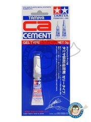 <a href="https://www.aeronautiko.com/product_info.php?products_id=51871">1 &times; Tamiya: Pegamento - Cianocrilato gel - CA Cement</a>