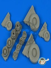 <a href="https://www.aeronautiko.com/product_info.php?products_id=51267">1 &times; Wheelliant: Wheels 1/48 scale - Good Year wheels for F-14 Tomcat - resin parts - for Tamiya kits</a>