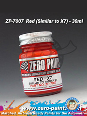 <a href="https://www.aeronautiko.com/product_info.php?products_id=49694">1 &times; Zero Paints: Pintura - Rojo - Red - Similar a Tamiya X-7 - 30ml - para aergrafo</a>