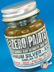 <a href="https://www.aeronautiko.com/product_info.php?products_id=16862">1 &times; Zero Paints: Pintura - Titanio plateado - similar a X-32 - Titanium Silver similar to X32 - 30ml - para Aergrafo</a>